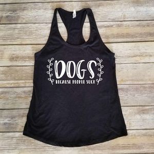 Dogs Because People Suck Tank Top in black